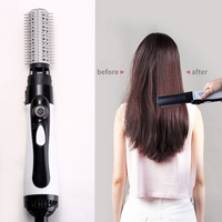Sèche-cheveux brosse à air chaud 1200W double tension céramique électrique 3-en-1 avec diffuseur pour usage hôtelier