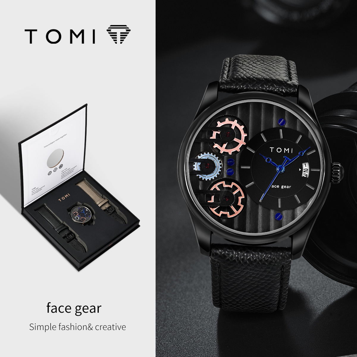 TOMI 106 Men's Luxury Business Quartz Watch - 40mm Dial