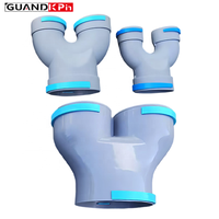 Connecteur de conduit en plastique PP rond en forme de Y à trois voies / Connecteur en Y pour système de ventilation