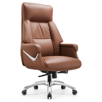 Chaise de bureau de direction ergonomique en cuir PU de luxe avec fonction pivotante à 360°, réglable en hauteur et inclinable, structure métallique moderne