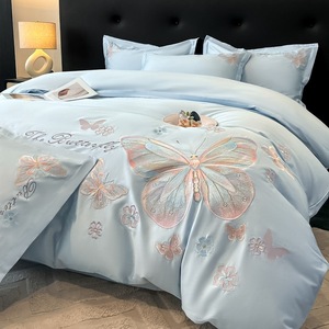 Ensemble de literie en coton à fibres longues de luxe et haut de gamme - Housse de couette brodée florale haut de gamme tout en coton pour bébé et tout-petit - Product Image 6
