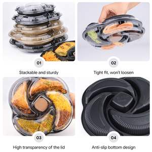 Conteneur alimentaire jetable personnalisé en <span class=keywords><strong>PET</strong></span>, compatible micro-ondes, pour vente en gros OEM - Product Image 4