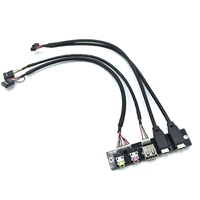 Câble de panneau avant pour ordinateur Maoye USB3.0 Type-C femelle 20 broches avec prise audio HD, gaine PVC, 60 cm, cuivre étamé, 3A, livraison rapide