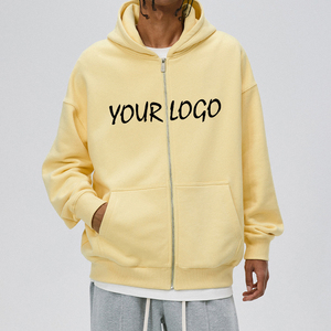 Yüksek sokak erkek kazak sonbahar kış kapüşonlu ceket özel temel mektup logosu puf baskı fermuar Hoodies