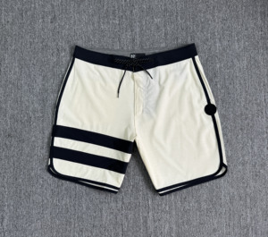 Men's Pink Board <b>Shorts</b> With Black Stripes <b>Quick</b> <b>Dry</b> Drawstring Waist Casual Swimwear - Product Image 5