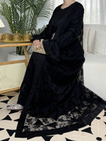 Abayas Musulmanes Boutique pour Femmes, Robe Abaya Islamique Traditionnelle Modeste Élégante en Dentelle à Manches Longues, Vente en Gros, Mode Ramadan Aïd