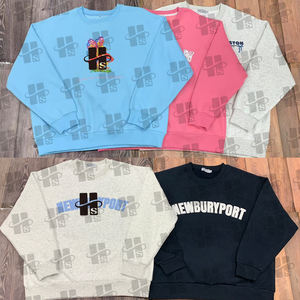 Sweat-shirts à manches larges personnalisés avec impression en relief, broderie, en coton mélangé, molleton, épaules dénudées, col rond, pour femmes - Product Image 3