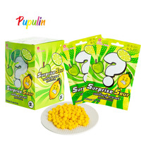 Mélange de bonbons à mâcher super aigre saveur de citron haricot de bonbons même couleur Challenger forme de boule de bonbons saveur de fruits doux gommeux