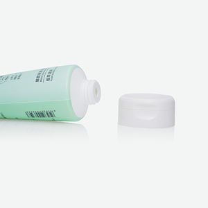 Tubo de PE verde menta claro, personalizado con impresión floral a todo color, tubo suave con tapa abatible blanca para limpiador facial refrescante - Product Image 3
