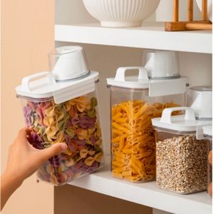 Ensemble de contenants de rangement pour céréales de cuisine, organisateurs de stockage alimentaire, avec tasse à mesurer pour farine et riz en vrac - Matériaux PET+PP - Product Image 1