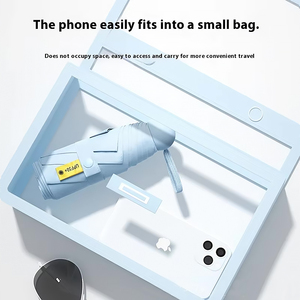 Tốt nhất Mini Túi nhỏ gọn Hướng dẫn sử dụng gấp năm lần lớp phủ màu đen ô 8K xương sườn tùy chỉnh Logo tùy chọn thiết kế tối giản phong cách - Product Image 4