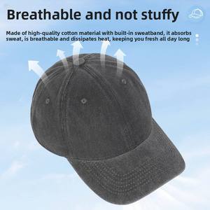 Casquette de baseball délavée avec logo brodé OEM, style papa, pour le golf - Product Image 3