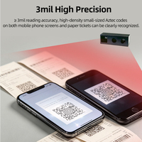 LONVILL Scanner de codes-barres compact à grand angle, moteur de lecture de codes-barres 2D Aztec pour le contrôle d'accès aux événements sportifs