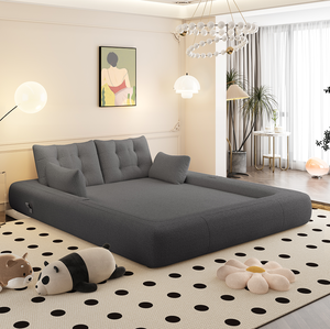 Multi-Functional 3-in-1 <b>Foldable</b> <b>Sofa</b> <b>Bed</b> Set 78.7" Modern Design Memory Foam-Filled Teddy Fabric for Apartment & Villa Use - Product Image 3