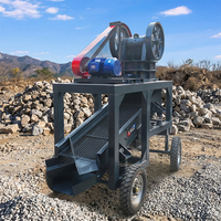 Mini Concasseur à Mâchoires Mobile Portable à Moteur Diesel pour l'Extraction de Minerai d'Or et de Granit, avec Crible Vibrant pour la Pierre
