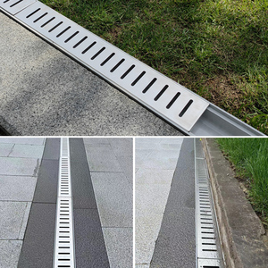 Kit de drainage en résine compact avec <span class=keywords><strong>grille</strong></span> en acier inoxydable pour cour, balcon et zone de piscine - Product Image 3