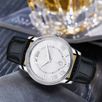 Montre à quartz étanche avec bracelet pour homme, montre-bracelet lumineuse, acier inoxydable de qualité supérieure, logo personnalisé, squelette en cuir