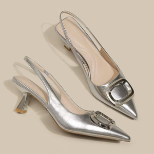 Women's Outdoor High Top Pointed Toe Low Heel Stiletto PU Slip-On Comfortable Sexy Fashion Luxury Spring Summer <b>Sandals</b> - Product Image 4