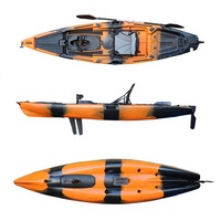 Kayak de pêche à pédales avec 4 poignées, moteur électrique de 12 pieds, bateau à rames, avec 1 pièce, support de canne à pêche