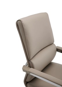 Chaise pivotante moderne en cuir noir à dossier moyen avec inclinaison réglable en hauteur sur roulettes pour utilisation en <span class=keywords><strong>bureau</strong></span> et en salle <span class=keywords><strong>de</strong></span> conférence - Product Image 4