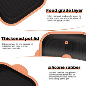 <strong>Microwave</strong> <strong>Grill</strong> Pan with Glass Lid for Grilling Roasts and Sandwiches Baking Dishes Pans - Product Image 4