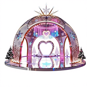 عرض قوس ومتاهة بإضاءة LED خارجية بتصميم ندف الثلج لعيد الميلاد وعيد الشكر، مناسب للحدائق الترفيهية وديكورات حفلات الزفاف - Product Image 4