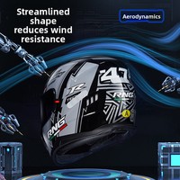 Casque de moto certifié 3C BY-168 en ABS, double visière, design quatre saisons - adapté aux motos et aux véhicules électriques