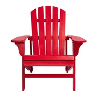 Chaise Adirondack en bois avec dossier en forme de coquille d'extérieur moderne Offre Spéciale
