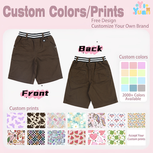 Shorts en sergé de coton décontractés pour garçons, longueur genou, avec ceinture élastique rayée, shorts <span class=keywords><strong>chino</strong></span> pour enfants, multi-poches, shorts de marche pour enfants - Product Image 3