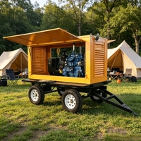 Générateur diesel étanche 30 kW 50 kVA, type remorque, monté sur véhicule, triphasé, AVR, télécommande, pour location, camping, alimentation de secours