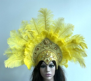 Coiffe de danse orientale en plumes pour spectacle, festival, vacances, carnaval, fête, déguisement d'Halloween - Product Image 5