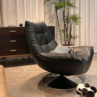 Pouf de style européen OEM d'usine, fauteuil de loisirs pliable en cuir PU avec repose-pieds, grand pouf pour salon
