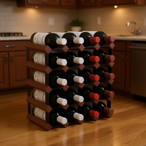 Estante para vinos de madera de pino maciza marrón, capacidad para 20 botellas, diseño clásico y duradero para almacenamiento en el hogar o bar. - Product Image 2