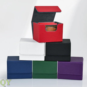 Caja Protectora de Cartas Coleccionables QY Personalizada de Cuero PU, Estuche de Almacenamiento para Juegos de Mesa y Tarjetas de Visita - Product Image 1
