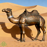 Statue de chameau en bronze antique Senzhao, sculpture réaliste d'animal pour la décoration paysagère et l'affichage commercial