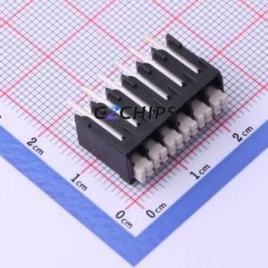 JL212V-35006B01 Spring Terminal Block Through hole Component (THT),P=3.5mm Connector 1x6P 3.5mm Black Through Hole - Product Image 1