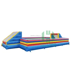 Happy Island Exciting sport games inflatable football field soap football pitch PVC material inflatable soccer playground