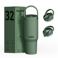 Gobelet isotherme portable 32oz/24oz en acier inoxydable 304 pour voiture, idéal pour les femmes, utilisation en extérieur ou embarquée, maintien de la glace pendant 12-24h