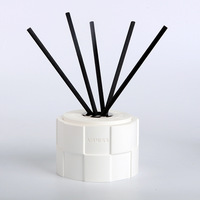 Diffuseur à roseaux de luxe pour la maison, avec logo personnalisé, en plâtre géométrique chic, pour huiles essentielles d'aromathérapie et parfums
