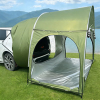 Tente de voiture automatique quatre saisons imperméable monocouche pour l'extérieur, avec protection solaire en caoutchouc noir, deux chambres et un salon, pour 6-8 personnes, camping