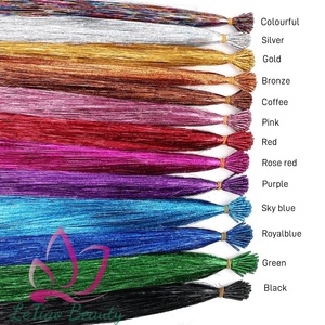 High Quality Girl Hair Accessories Wholesale Sparkle Hair <strong>Tinsel</strong> 20inch Fashionable Hair Extension Accessories for Daily Party - Product Image 6