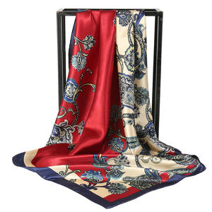 Écharpe en soie à imprimé floral <span class=keywords><strong>vintage</strong></span> romantique avec bordure vert olive pour bandeau et châle d'épaule pour femmes - Product Image 5