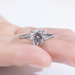 Bague pour femme Messi Jewelry MSR-2035 PT950 avec diamant de laboratoire de forme ronde - Product Image 4