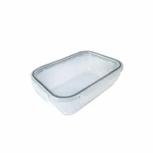 Machine Made Borosilicate Storage Lid Prep Meal Vacuum Freezer Oven Safe Glass Food Container Lunch Box With Airtight Suction