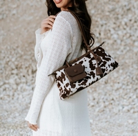 Sac bandoulière en cuir à imprimé animal motif cheval, sac à main en cuir véritable pour femme avec longue bandoulière
