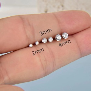 2 pièces Piercing Labret en Acier Inoxydable avec Cristal pour Cartilage d'Oreille, Tragus, Lobe, Hélix, Clou d'Oreille 2/3/4/5MM, Bijoux Cadeau pour Hommes et Femmes - Product Image 4