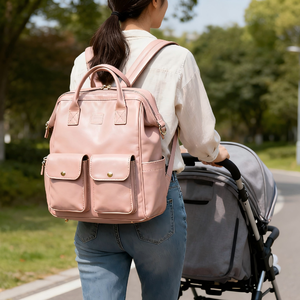 <span class=keywords><strong>Sac</strong></span> à <span class=keywords><strong>langer</strong></span> personnalisé par le fabricant, en cuir PU antichoc, <span class=keywords><strong>sac</strong></span> à dos matelassé, <span class=keywords><strong>sac</strong></span> à <span class=keywords><strong>langer</strong></span> pour bébé avec grande capacité de rangement - Product Image 4