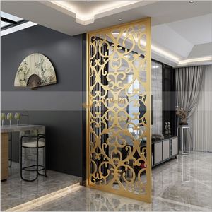 EX706 JYF Modern Laser Cut Durable Art Stainless Steel 2 <b>Panels</b> Foldable MultiFunctional Room Dividers <b>Screens</b> Office Home Room - Product Image 1