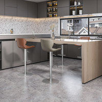 Tabouret de bar moderne et simple, style nordique européen et américain, réglable en hauteur, rotatif, avec structure en fer forgé, pour îlot de cuisine