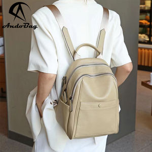 AndoBag - Mochila de Piel Vacuna Auténtica para Mujer, Gran Capacidad, Estilo Casual, para Viajes, Bolso de Hombro Individual 8516 - Product Image 1